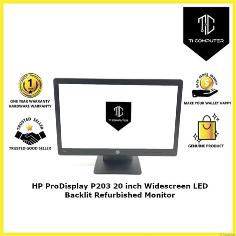 HP ProDisplay P203 20 Inch Widescreen LED Backlit Refurbished Monitor