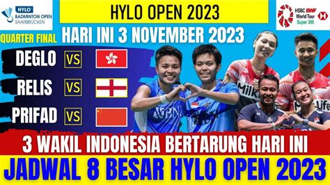 Jadwal Babak Besar Hylo Open Hari Ini Wakil Indonesia