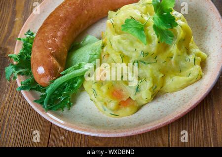 Stoemp potato with sausage Belgium Food Stock Photo - Alamy