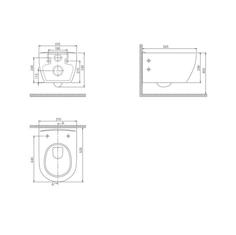 Turkuaz CeraStyle City White WC šolja konzolna 37x52 5x33 sa ispiračem