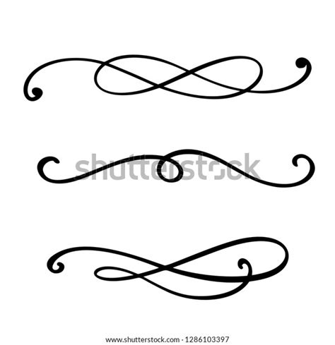 Vector Vintage Line Elegant Dividers Separators Stock Vector (Royalty ...