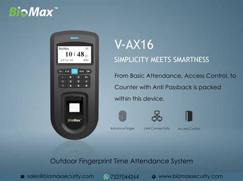 Biomax V Ax Outdoor Fingerprint Time Attendance Access Control