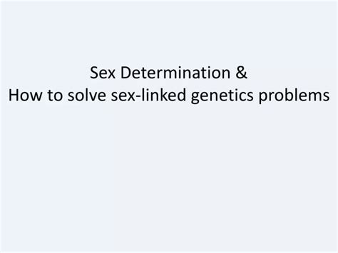 Ppt Sex Determination And How To Solve Sex Linked Genetics Problems Powerpoint Presentation Id