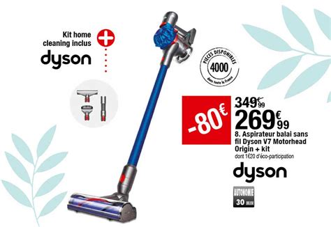 Promo Aspirateur Balai Sans Fil Dyson V Motorhead Origin Kit Chez