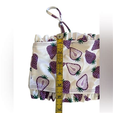 Kamoni Swim Kamoni Purple Strawberry Print Ruffle Girls Bikini Size 5 Nwt Poshmark