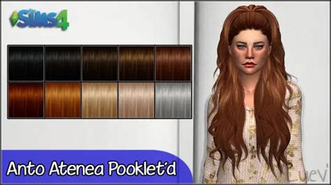 Mertiuza Anto`s Atenea Hair Retextured Sims 4 Hairs