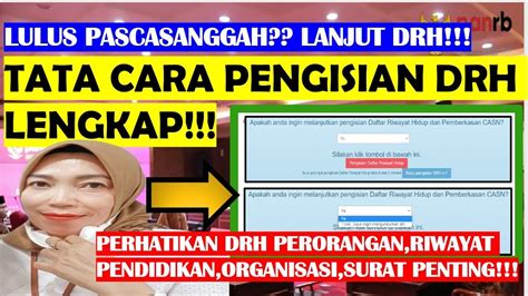 TATA CARA PENGISIAN DRH PPPK GURU P1P2P3P4 2022 DI SSCASN LENGKAP