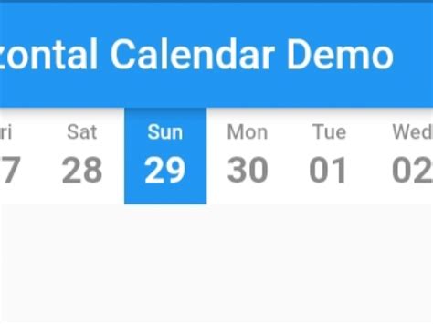 Horizontal Calendar A Flutter Plugin To Show Hor Flutterhq