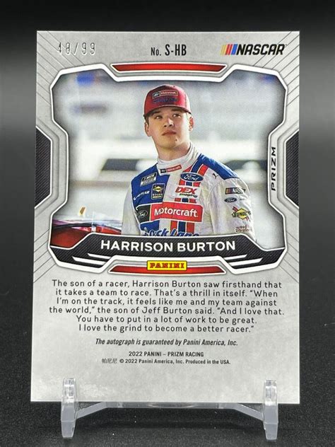 Harrison Burton Panini Prizm Racing Reactive Blue Auto