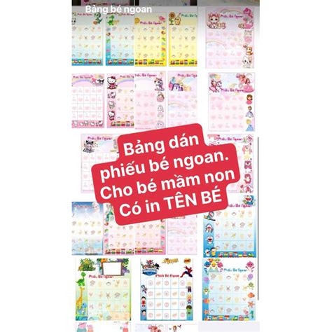 BẢNG DÁN PHIẾU BÉ NGOAN (có in tên) | Shopee Việt Nam