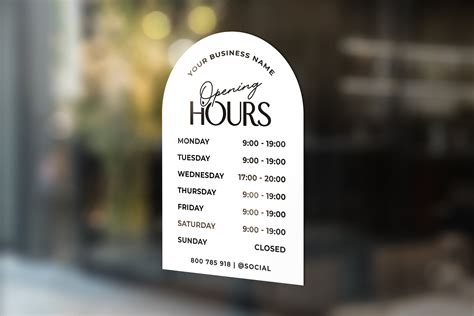 Custom Store Hours Vinyl Decal Storefront Business Decal Etsy