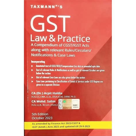 Taxmann S GST Law Practice By Arpit Haldia Mohd Salim Edn 2023