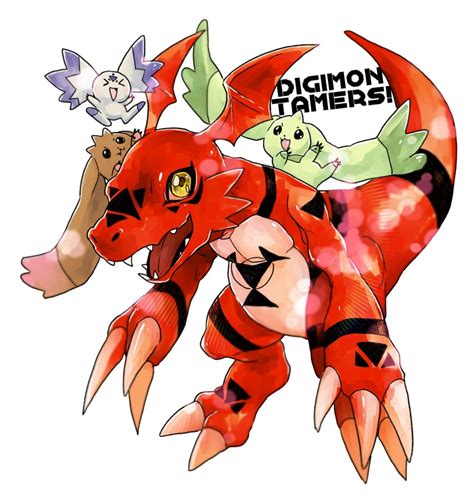 Terriermon Guilmon Lopmon And Culumon Digimon And More Drawn By