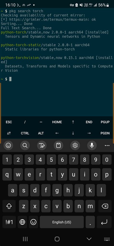 Finally The Pytorch Package In Termux Is Up R Termux