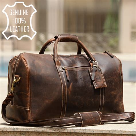 だきますの RUSTIC TOWN Leather Duffel Bag Toiletry Bag Combo The Best