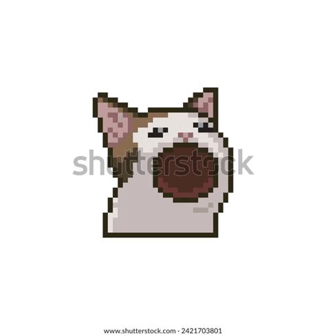 Screaming Cat Pixel Art Meme Stock Vector (Royalty Free) 2421703801 | Shutterstock