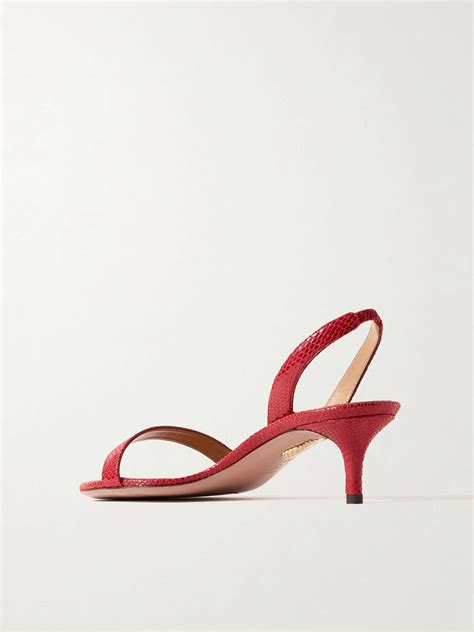 Aquazzura So Nude Lizard Effect Leather Slingback Sandals Net A Porter