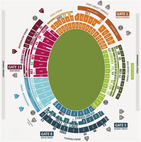 Optus Stadium Detailed Seating Plan Marvel Stadium Seating Map