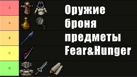 Тир лист оружия брони и предметов Fear Hunger YouTube