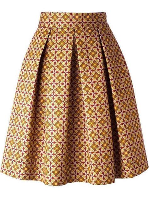 African Print Skirt Pleated Midi Skirt ~ African Fashion Ankara