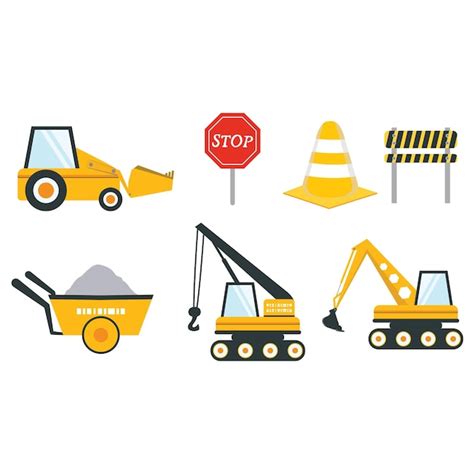 Premium Vector | Construction Trucks Clipart Set