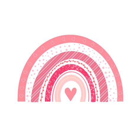 Pink Rainbow Valentines Rainbow Illustration 16584009 PNG