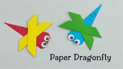 How To Make Easy Paper Dragonfly For Kids Nursery Craft Ideas Paper