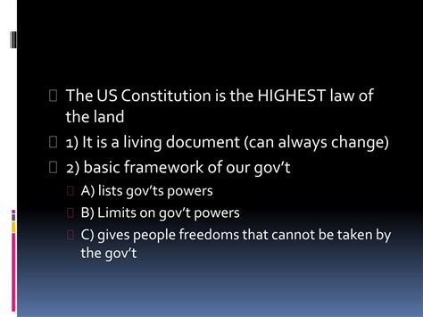 PPT US Constitutional Framework Powers Branches And Rights