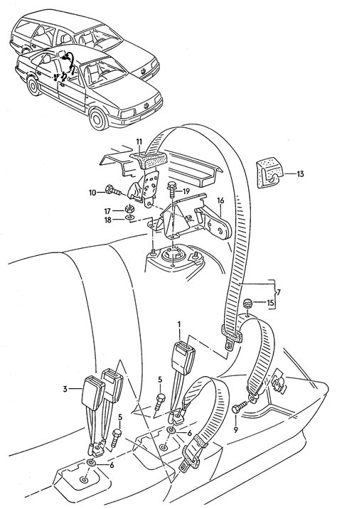 Volkswagen Passat Variant 1992 1994 Seat Belts Etka Online