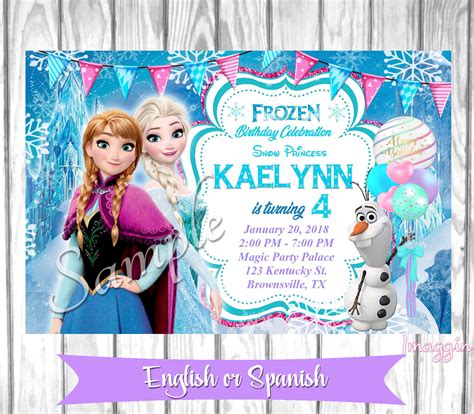 Frozen Invitation Frozen Birthday Invitation Frozen Invite Frozen