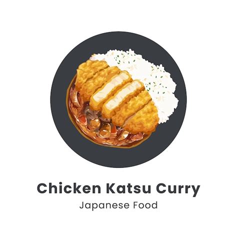 Premium Vector Vector Illustration Hand Drawn Chicken Katsu Curry Rice