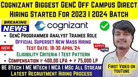 Finally Cognizant Superset Official GenC Programmer Analyst Trainee