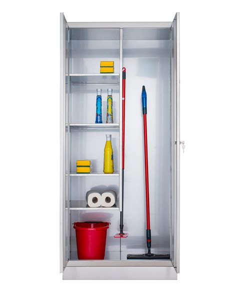 Armario De Produtos De Limpeza - Armário de produtos de limpeza em aço Inox com parede intermédia curta ...