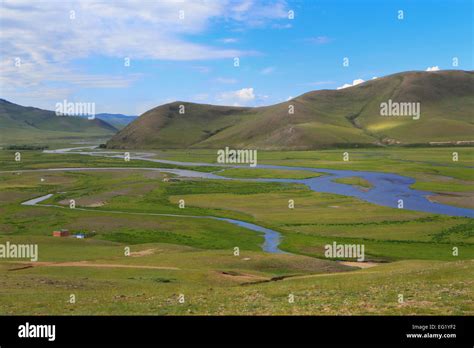 River In Steppe Near Kharakhorin Mongolia Stock Photo Alamy