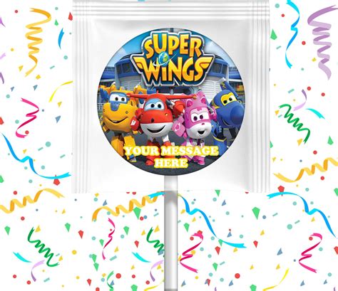 Super Wings Lollipops Party Favors Personalized Suckers 12 Pcs Partycreationz