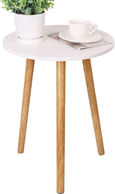 Amazon Fixwal Small Side Table Round White Side Table For Living