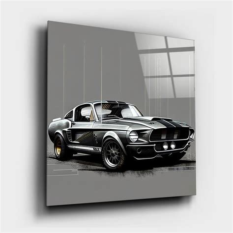 1967 Mustang Shelby Gt 500 V1 American Muscle Cars Wall Art Glass Etsy