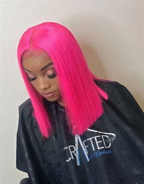 Lace Frontal Wigs Pink Hair Baby Pink Wig Real Hair For Women Wigbaba