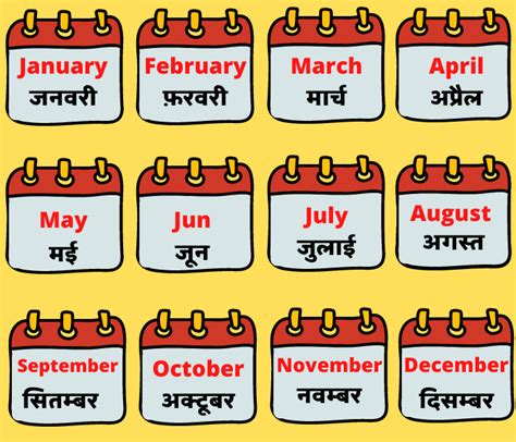 Months Name in Hindi and English 12 महन क नम HindiQueries