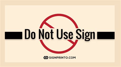 Do Not Use Sign Collection Download Free Printable Pdf