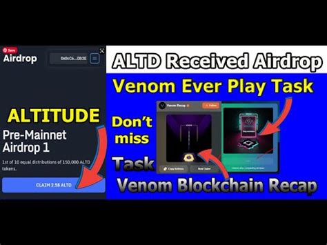 Venom Testnet Airdrop New Task Altd Withdrawal Venom Airdrop Recap