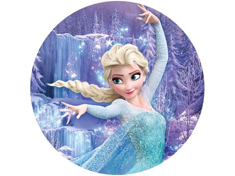 Fondant Paper Frozen Elsa Round 20cm All Images Pati Versand