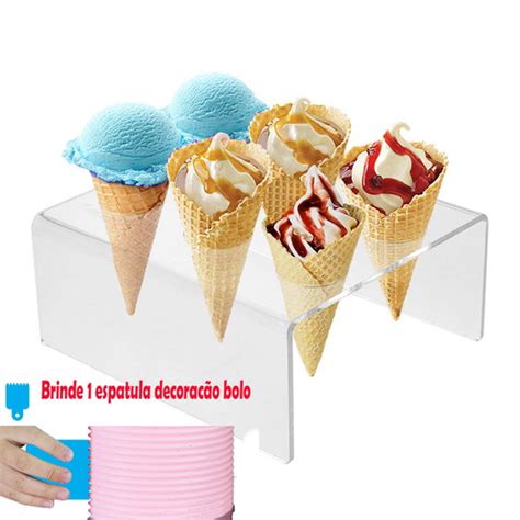 Suporte Pizza Cones Temaki Sorvete Canudos Folhado Furos