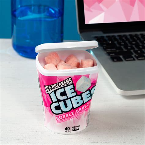 Ice Breakers Ice Cubes Bubble Breeze Sugar Free Chewing Gum Made With Xylitol 324 Oz Bottles