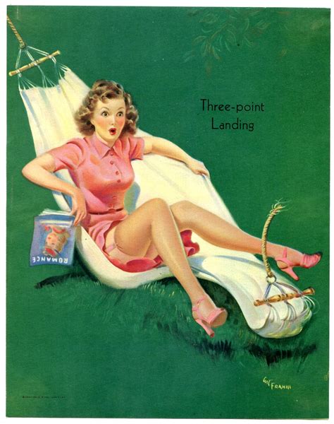 Pin Up Girl Calendar Print By Art Frahm Three Point Landing Very Good Softcoverpaperback