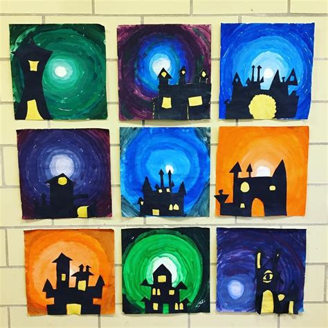 5th grade Haunted Silhouettes! #elementaryart #halloweenart #artteacher #artideasforkids ...