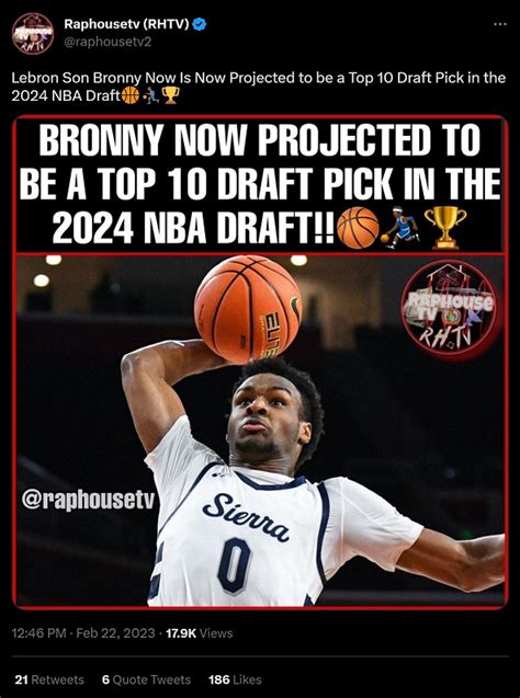 People Are Shocked Bronny James Is A Projected Top Draft Pick In