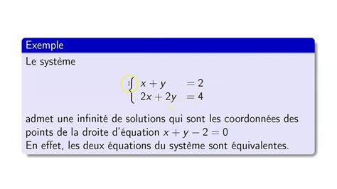 Systèmes d équations linéaires Méthode de résolution par substitution