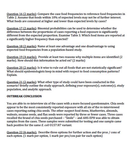 Solved PART 1 - OUTBREAK DETECTION Escherichia coli 0157:H7 | Chegg.com