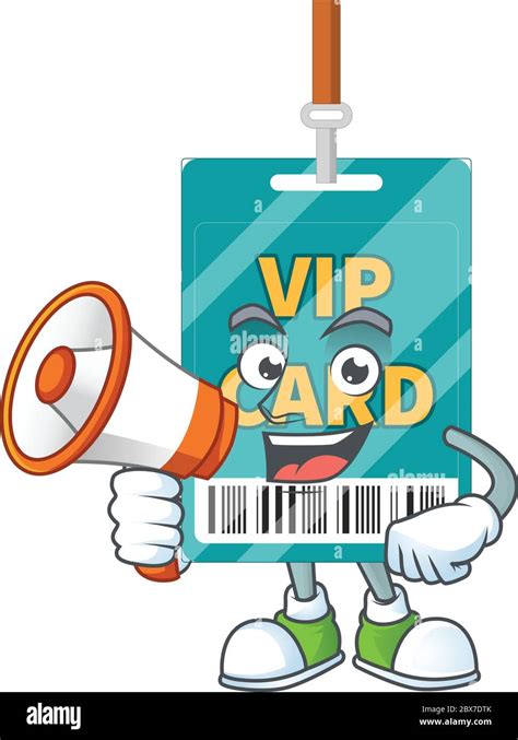 An Image Of Vip Pass Card Cartoon Design Style With A Megaphone Stock Vector Image And Art Alamy